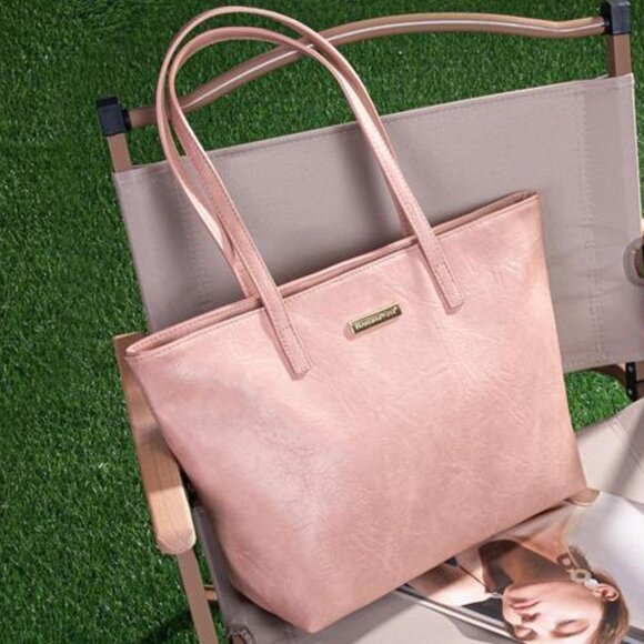 Tote Bags, Shoulder Bag with Zipper Light Pink - Picture 1 of 5